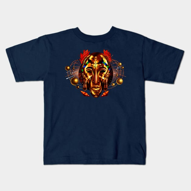 Akatok African God African Mask Kids T-Shirt by kenallouis